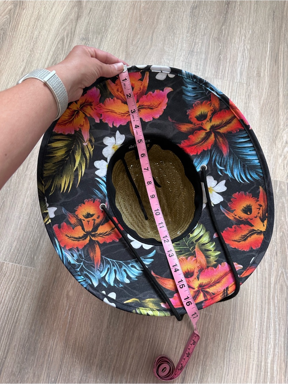 Hemlock Kids Straw Lifeguard Hat – Tropical Print Brim (Never Worn) 🌴☀️ - Picture 6 of 9